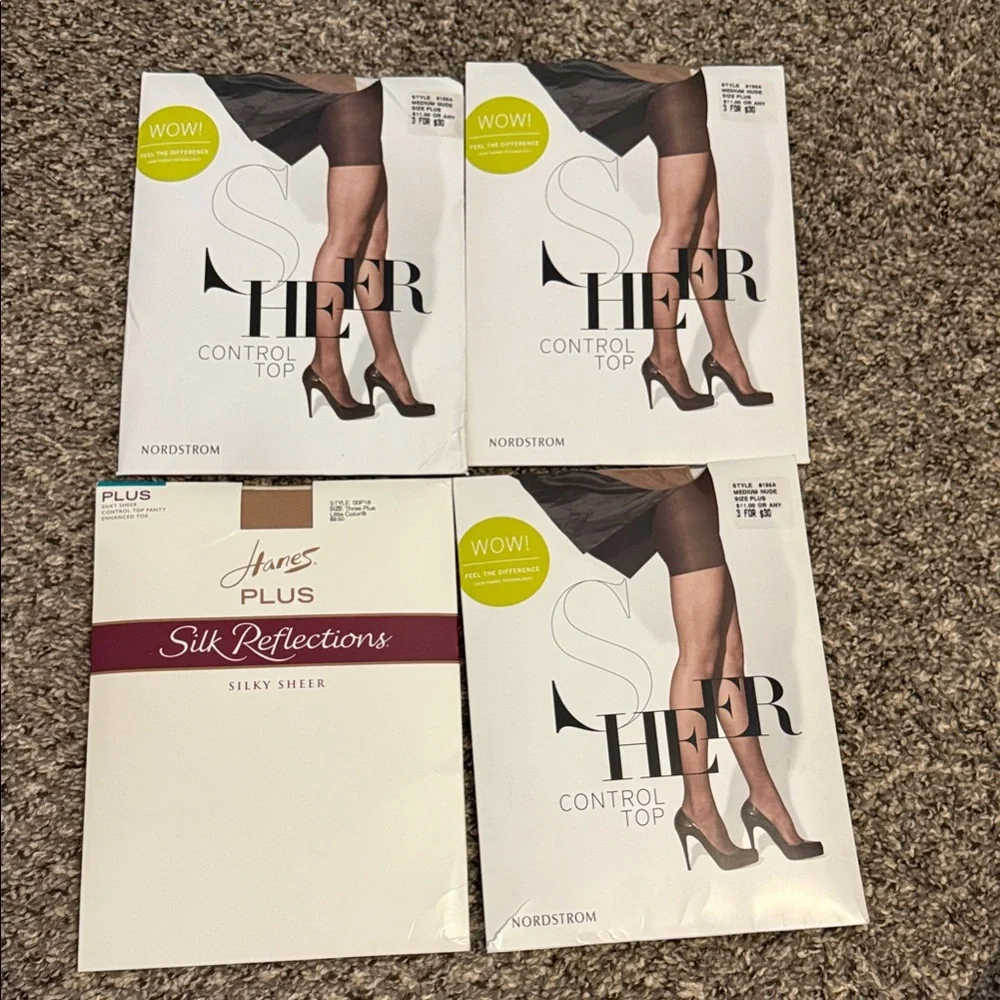 4 pairs panty hose new in package